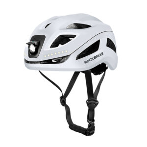 Rockbros ZK-077 Bicycle Helmet with Integrated Multi-Directional Lighting 57-61 cm - White