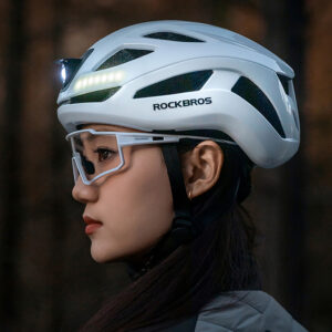 Rockbros ZK-077 Bicycle Helmet with Integrated Multi-Directional Lighting 57-61 cm - White - Image 3