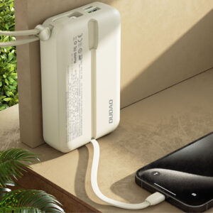 Dudao K14+ Powerbank 20000mAh 22.5W USB-C / USB-A / Built-in Lightning and USB-C Cables - White - Image 4