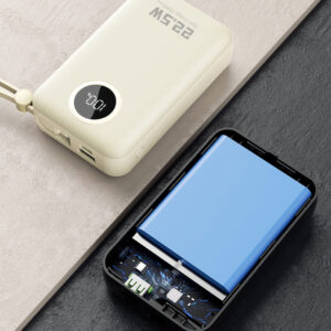 Dudao K14+ Powerbank 20000mAh 22.5W USB-C / USB-A / Built-in Lightning and USB-C Cables - White - Image 8