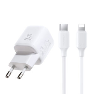 Joyroom JR-TG7 33W USB-A + USB-C wall charger with 30W USB-C - Lightning 1m cable - white