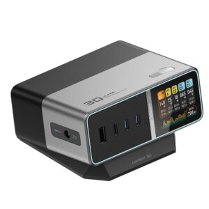 Cuktech TA3005U 300W 5-in-1 Charging Station with Digital Display - Silver