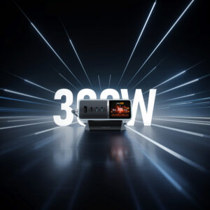 Cuktech TA3005U 300W 5-in-1 Charging Station with Digital Display - Silver - Image 6