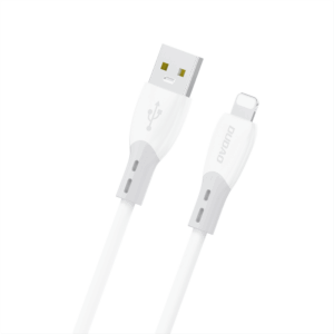 Dudao L25SL 30W USB-A - Lightning Cable with Soft Silicone Braid 1m - baltos spalvos