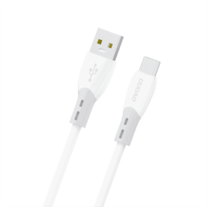 Dudao L25ST 5 A USB-A - USB-C Cable with Soft Silicone Braid 1 m - baltos spalvos