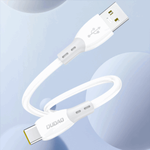 Dudao L25ST 5 A USB-A - USB-C Cable with Soft Silicone Braid 1 m - baltos spalvos - Image 6