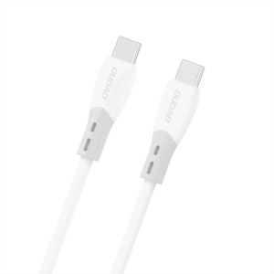 Dudao L25SC 60W USB-C - USB-C Cable with Soft Silicone Braid 2m - baltos spalvos