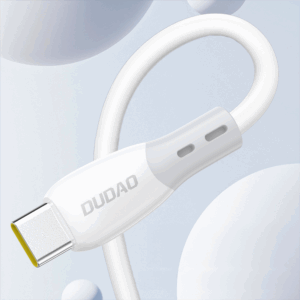 Dudao L25SC 60W USB-C - USB-C Cable with Soft Silicone Braid 2m - baltos spalvos - Image 7