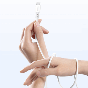 Dudao L25SX 30W USB-C - Lightning Cable with Soft Silicone Braid 1m - baltos spalvos - Image 7