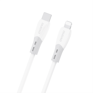 Dudao L25SX 30W USB-C - Lightning Cable with Soft Silicone Braid 2m - baltos spalvos