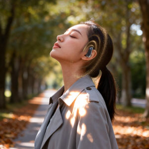 Dudao U17Z Bluetooth 5.3 OWS ausinės with Ear Hooks - juodos spalvos - Image 8