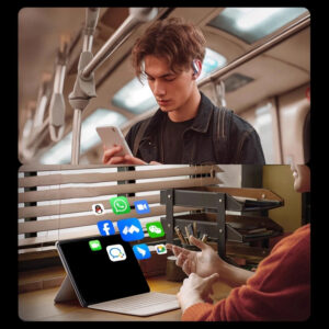 Dudao U17Z Bluetooth 5.3 OWS ausinės with Ear Hooks - baltos spalvos - Image 3