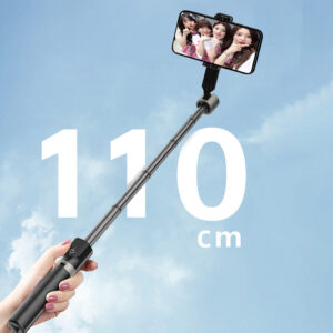 Dudao F18 Selfie Stick 1.1m with Tripod and Bluetooth Remote Control - juodos spalvos - Image 5