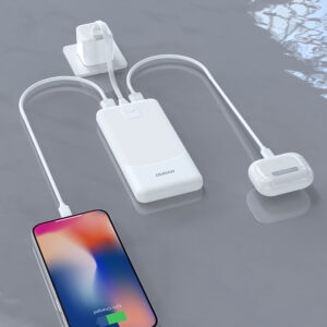 Dudao K10Pro Power Bank 2.4A 20000mAh 2 x USB-A - baltos spalvos - Image 2