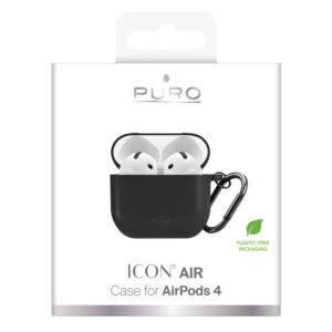 Puro Icon dėklas skirtas AirPods 4 - juodos spalvos - Image 6