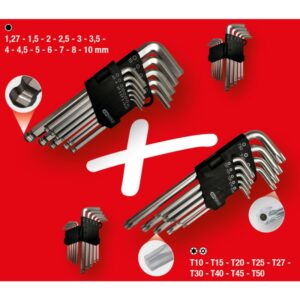 22 dalių šešiakampių ir Torx raktų rinkinys KS TOOLS - Image 4