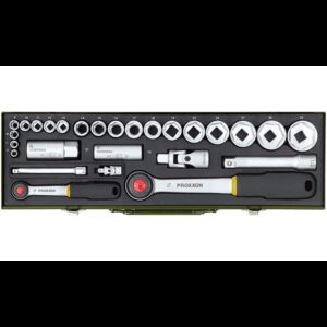 27 dalių galvučių rinkinys PROXXON 1/4"+1/2"