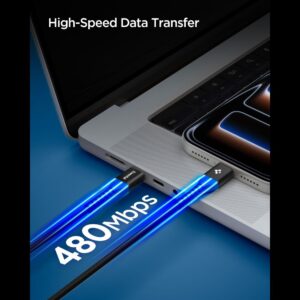 Spigen EB10010CCA ESSENTIAL TYPE-C KABELIS 100W 100CM juodos spalvos - Image 3