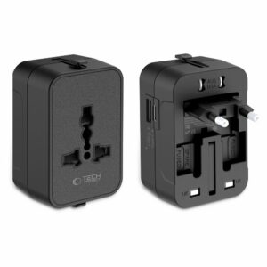 Tech-Protect TA300 KELIONINIS ADAPTERIS EU / UK / US / AU juodos spalvos - Image 2