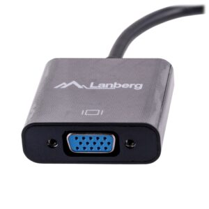 Lanberg AD-0006-BK vaizdo kabelio adapteris 0,2 m VGA (D-Sub) Mini DisplayPort Juoda - Image 2