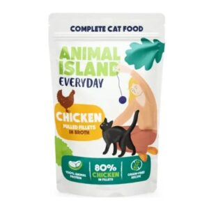ANIMAL ISLAND Chicken in broth - šlapias kačių maistas - 40x85g - Image 2