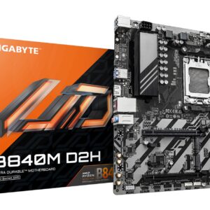 Mainboard|GIGABYTE|AMD B840|Socket AM5|micro ATX|RAM DDR5-SDRAM|2xSlots|2xNumber of M.2 (M) slots|B840MD2H1.2