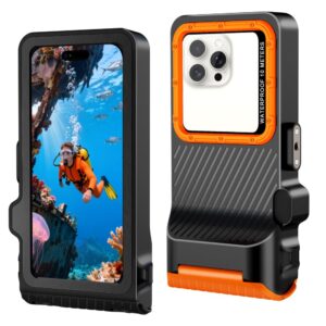 Tech-Protect IPX8 Pro Universal Diving waterproof case juodos spalvos/oranžinės spalvos - Image 2