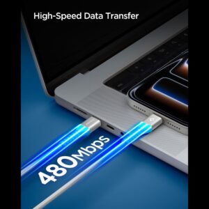 Spigen EB10010CCA ESSENTIAL TYPE-C KABELIS 100W 100CM BALTAS - Image 4