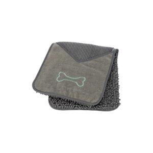 TRIXIE Rankšluostis kailiui su kišenėmis rankoms, mikropluoštas, 78x32 cm, pilkas, 1 vnt.