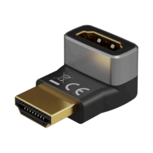 Goobay HDMI Angled Adapter 90° Vertical, 8K at 60 Hz, Gold-Plated, Black/Silver | 72009 - Image 3