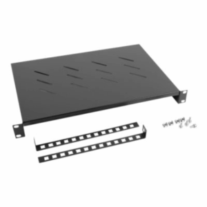 Lanberg 19" fixed shelf 1U/483x300mm, max load capacity up to 25kg | AK-1004-B | Black - Image 3