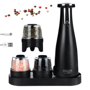 Adler | Electric Salt and pepper grinder | AD 4449b | Housing material ABS plastic | 7 W | Lithium | Matte Black - Image 17