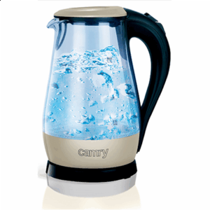 Camry | CR 1251 | Standard kettle | 2000 W | 1.7 L | Glass | 360° rotational base | Glass/Black - Image 2