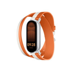 Xiaomi Dual-tone Leather Strap | 140–180mm | White and Orange | Calf Leather, PU (inside) - Image 3