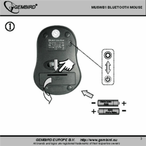 Gembird | MUSWB2 | 6 button | Optical Bluetooth mouse | Black, Grey - Image 3