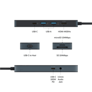 Hyper HyperDrive Flex 8 Port USB-C Hub, Black | HD4102BKGL | HDMI ports quantity 1 - Image 7