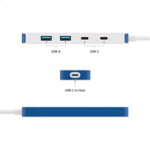 Hyper HyperDrive Flex 4 Port USB-C Combo Hub, White/Blue | HD5200BUGL - Image 6