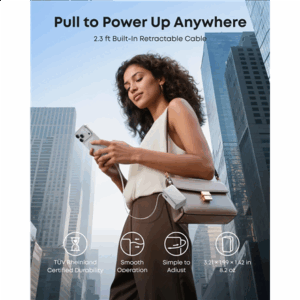 Anker Nano Power Bank 45W with Built-In Retractable USB-C Cable | A1638H11 | 10000 mAh | Black - Image 8