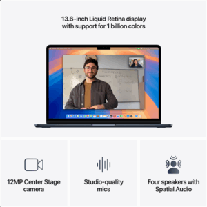 Apple MacBook | Air | Midnight | 13 | IPS | 2560 x 1664 pixels | Apple M4 | 16 GB | Solid-state drive capacity 256 GB | Apple M4 chip 10-core CPU/8-core GPU | macOS | 802.11ax | Bluetooth version 5.0 | Keyboard language Russian | Keyboard backlit | Warranty 12 month(s) - Image 4