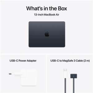 Apple MacBook | Air | Midnight | 13 | IPS | 2560 x 1664 pixels | Apple M4 | 16 GB | Solid-state drive capacity 256 GB | Apple M4 chip 10-core CPU/8-core GPU | macOS | 802.11ax | Bluetooth version 5.0 | Keyboard language Russian | Keyboard backlit | Warranty 12 month(s) - Image 8