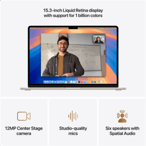 Apple MacBook | Air | Starlight | 15  | IPS | 2880 x 1864 pixels | Apple M4 | 16 GB | Solid-state drive capacity 512 GB | Apple M4 chip 10-core CPU/10-core GPU | macOS | 802.11ax | Bluetooth version 5.0 | Keyboard language Swedish | Keyboard backlit | Warranty 12 month(s) - Image 5