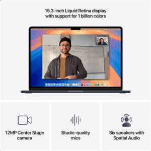 Apple MacBook | Air | Midnight | 15  | 2880 x 1864 pixels | Apple M4 | 16 GB | Solid-state drive capacity 256 GB | Apple M4 chip 10-core CPU/10-core GPU | macOS | 802.11ax | Bluetooth version 5.0 | Keyboard language Russian | Keyboard backlit | Warranty 12 month(s) - Image 5
