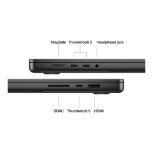 Apple MacBook | Pro | Space Black | 16 | 3456 x 2234 pixels | Apple M4 Pro | 24 GB | Solid-state drive capacity 512 GB | Apple M4 Pro chip 14-core CPU/20-core GPU | macOS | 802.11ax | Bluetooth version 5.3 | Keyboard language English | Keyboard backlit | Warranty 12 month(s) - Image 9