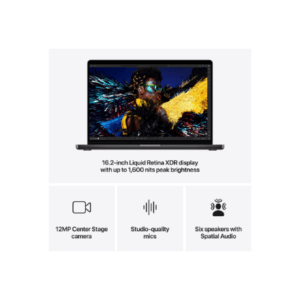 Apple MacBook | Pro | Space Black | 16 | 3456 x 2234 pixels | Apple M4 Pro | 24 GB | Solid-state drive capacity 512 GB | Apple M4 Pro chip 14-core CPU/20-core GPU | macOS | 802.11ax | Bluetooth version 5.3 | Keyboard language English | Keyboard backlit | Warranty 12 month(s) - Image 10