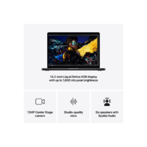 Apple MacBook | Pro | Space Black | 14 | 3024 x 1964 pixels | Apple M4 Pro | 24 GB | Solid-state drive capacity 512 GB | Apple M4 Pro chip 12-core CPU/16-core GPU | macOS | 802.11ax | Bluetooth version 5.3 | Keyboard language Russian | Keyboard backlit | Warranty 12 month(s) - Image 7