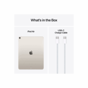 Apple | iPad Air Wi-Fi + Cellular | 13  | Starlight | IPS | 2732 x 2048 pixels | Apple M3 | 8 GB | 256 GB | 3G | 4G | 5G | Wi-Fi | Front camera | 12 MP | Rear camera | 12 MP | Bluetooth | 5.3 | iPadOS | USB-C charging cable - Image 4