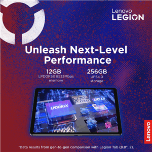 Lenovo Legion Tab Wi-Fi  (w/o power adapter) | ZAEF0019SE | 8.8 " | Eclipse Black | LTPS | 2560 x 1600 pixels | Qualcomm | Snapdragon 8 Gen 3 | 12 GB | Soldered LPDDR5x | 256 GB | Wi-Fi | Front camera | 8 MP | Rear camera | 13 MP | Bluetooth | 5.4 | Android | 14 (OS upgrades until Android 16 and 4 years security patches) | Warranty 24 month(s) | Folio Case + Glass Film, USB-A to USB-C cable, Manual - Image 22