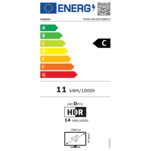 Lenovo | ThinkVision P24q-40 | 23.8 " | IPS | 16:9 | 120 Hz | 4 ms | 2560 x 1440 pixels | 300 cd/m² | HDMI ports quantity 1 | Raven Black | Warranty 36 month(s) - Image 11