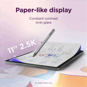 Lenovo Idea Tab Wi-Fi (w/o power adapter) | ZAFR0006SE | 11 " | Luna Grey | IPS | 2560x1600 pixels | MediaTek | Dimensity 6300 | 8 GB | Soldered LPDDR4x | 256 GB | Wi-Fi | Front camera | 5 MP | Rear camera | 8 MP | Bluetooth | 5.2 | Android | 15 (OS upgrades until Android 17 and 4 years security patches) | Warranty 24 month(s) | Folio Case, Lenovo Tab Pen, USB-A to USB-C cable, Manual - Image 59