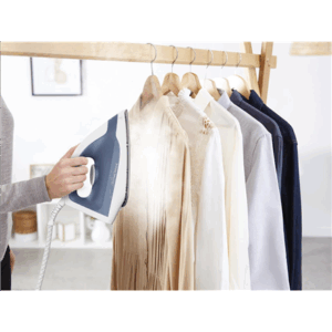 TEFAL Steam generator iron | FV2C41E0 Express Optimal | 2400 W | 1.2 L | 5 bar | Auto power off | Vertical steam function | Calc-clean function | Blue/White - Image 6